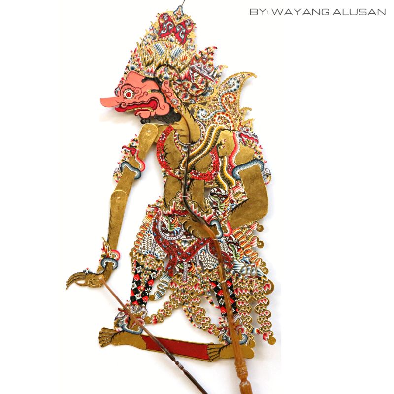 Wayang kulit Rahwana Alusan kulit kerbau ukuran standar dalang
