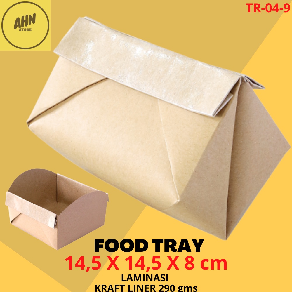 

KARDUS DUS TRAY PIRING WADAH NASI BUNGKUS / KERTAS MINYAK WADAH MIE NASI PADANG WARTEG 14,5x14,5x8 CM