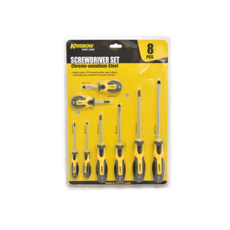 Krisbow Set Obeng Plus Dan Minus 8 Pcs
