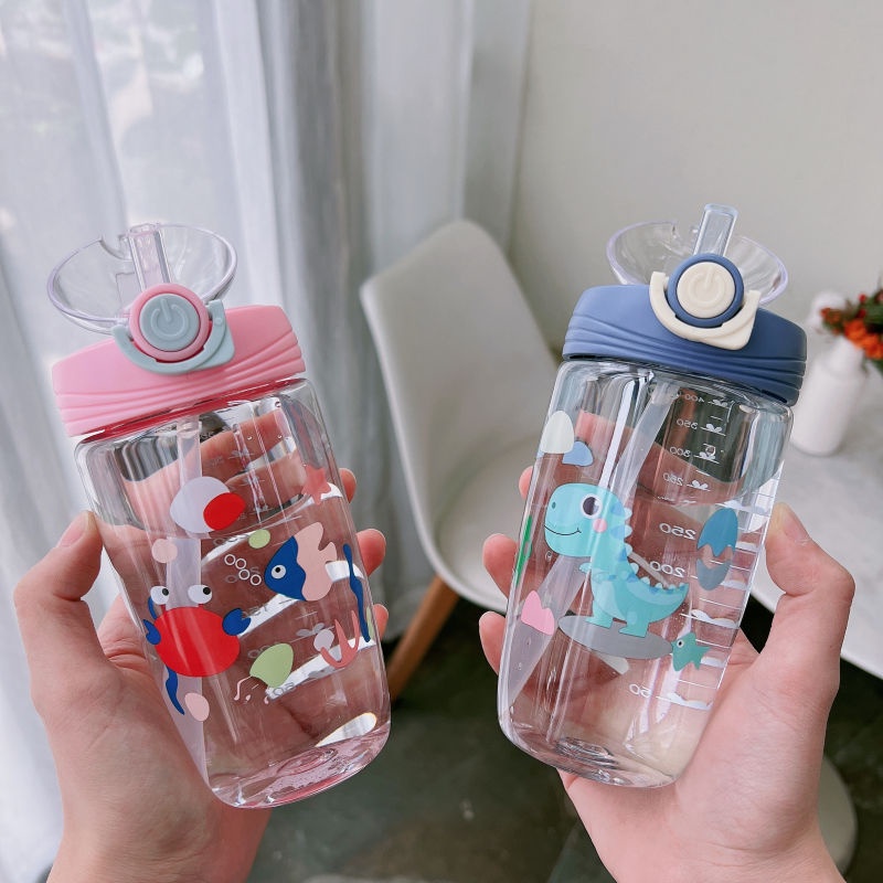 Botol Minum Anak Karakter Kartun Hewan Lucu Ada Gantungan 450ml BPA FREE 2677