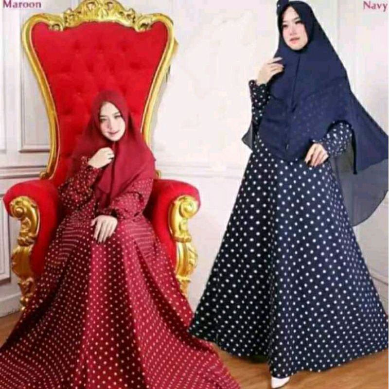 GAMIS KATUN POLKADOT // GAMIS KATUN // GAMIS KATUN TERMURAH