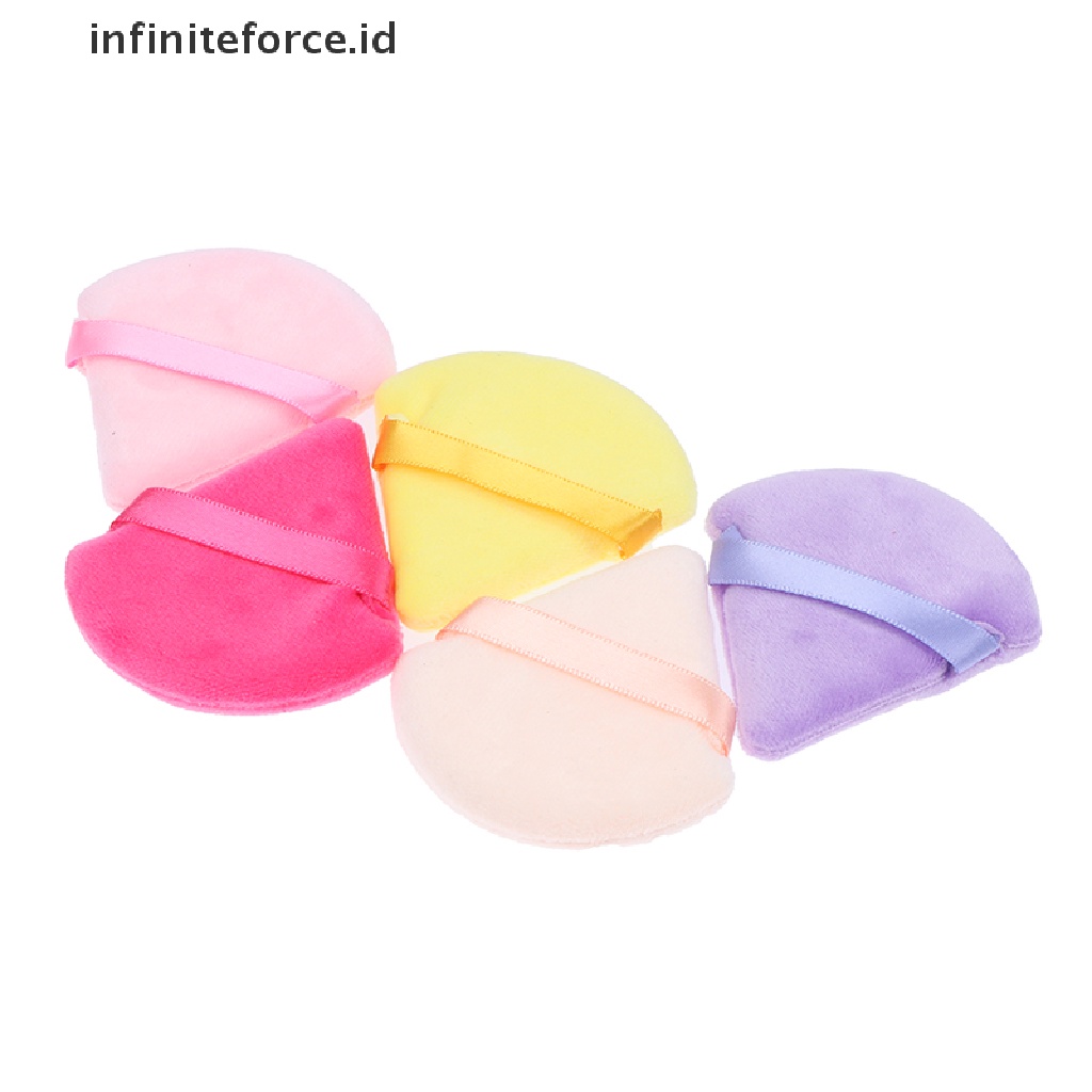 (infiniteforce.id) Spons Puff Mini Bentuk Segitiga Bahan Velvet Untuk MakeUp Foundation