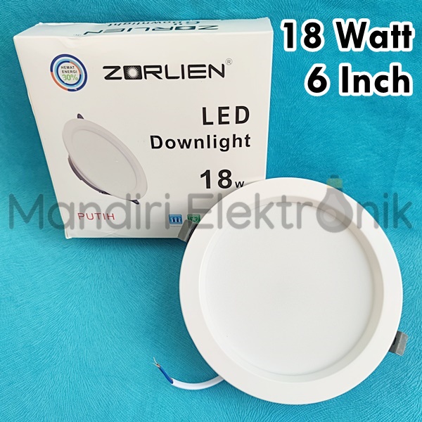 Lampu Downlight LED Inbow 18 Watt 18w 6 Inch Zorlien - Lampu LED Downlight 18w 6 Inch - Downlight LED Plafon Putih 18w