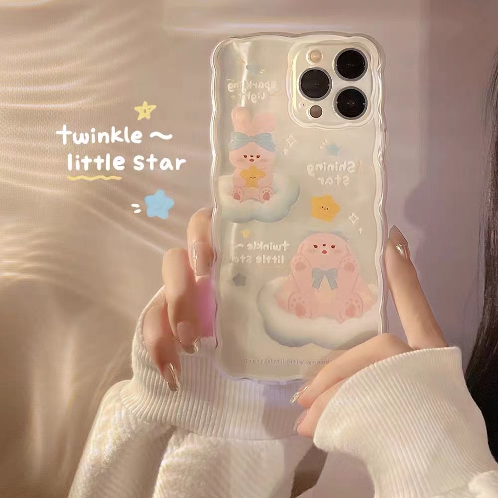 Soft Case Silikon TPU Transparan Motif Kelinci Untuk IPhone 13 12 Mini 11 10 Pro XS Max X XR 8 7 6 6S Plus SE 2020