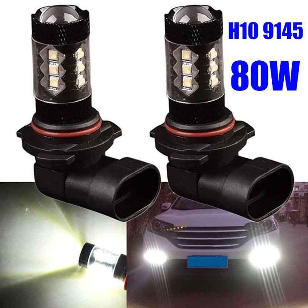 Lanfy Lampu Mobil Mengemudi Universal Tahan Lama Putih DC 12V H10 9145 80W Car Headlight