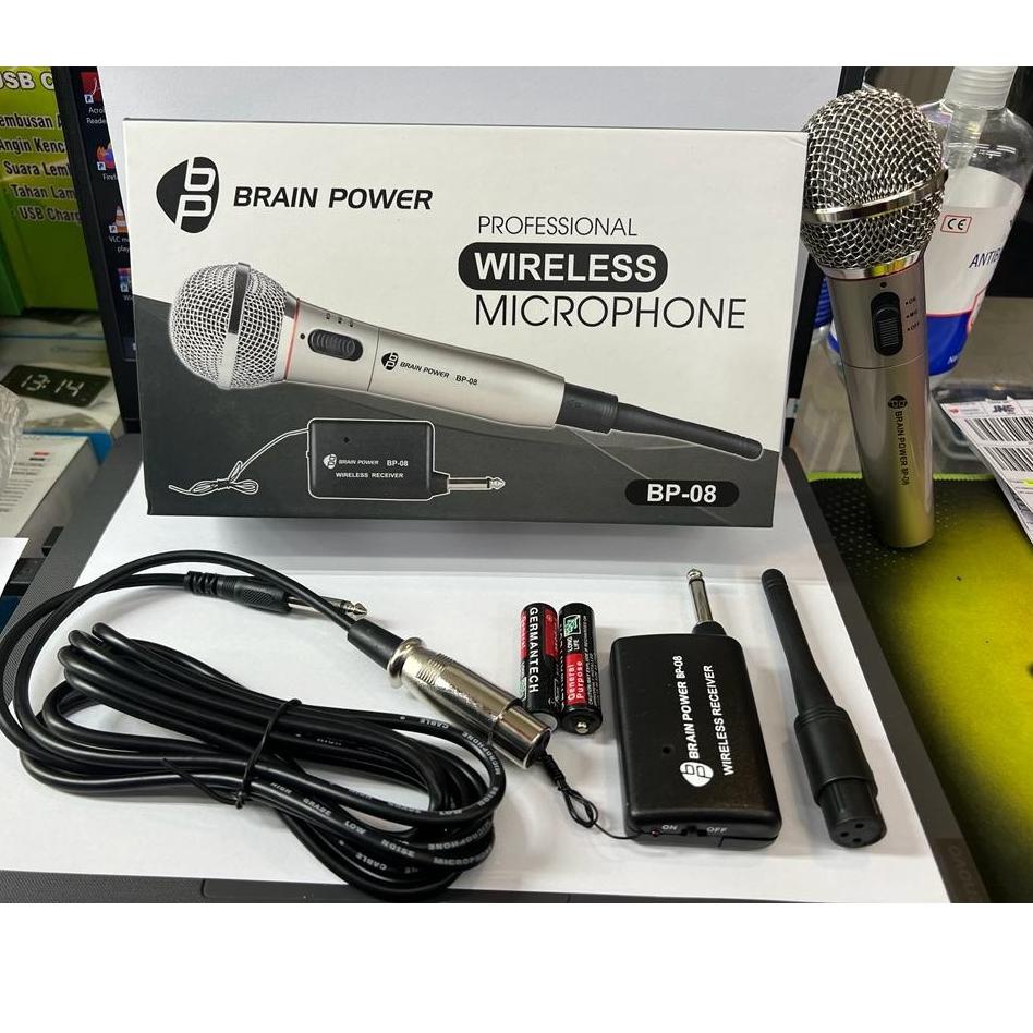 Update Terjamin Microphone Wireless Proffesional Brain Power BP-08 - Mic Wireless dan Kabel - Microphone Wired &amp; Wireless - Mikrofon Bluetooth dan Kabel