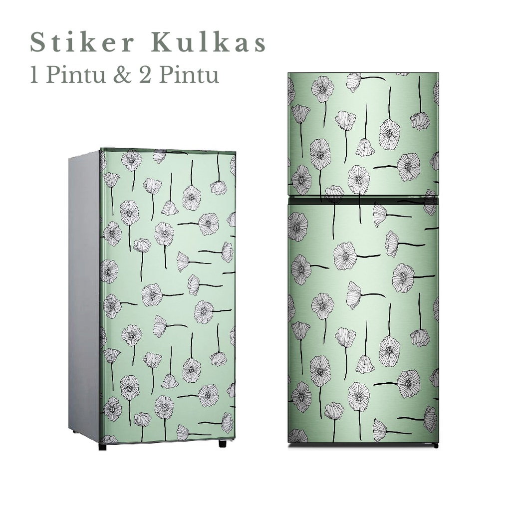 Stiker Kulkas 1 Pintu dan 2 Pintu motif Bunga Kode B-A20 - FX