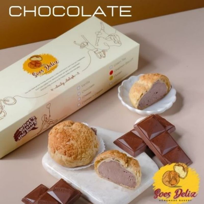 

KUE SUS SOES DELIZ CREAM PUFF RASA COKLAT ISI 10 PC