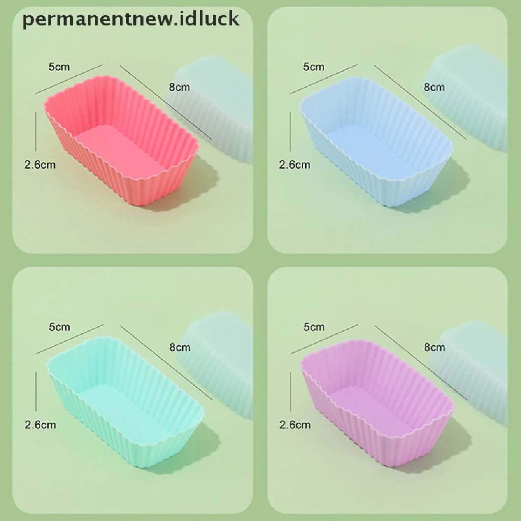 1 / 4Pcs Cetakan Kue Jelly Bentuk Persegi Panjang Bahan Silikon Reusable Untuk Alat Dapur