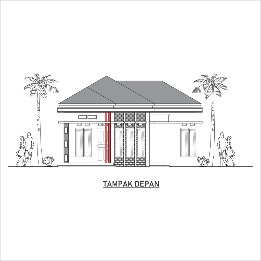 Jual Jasa Gambar Denah Tampak Bangunan 2D Desain Arsitek Rumah Tinggal