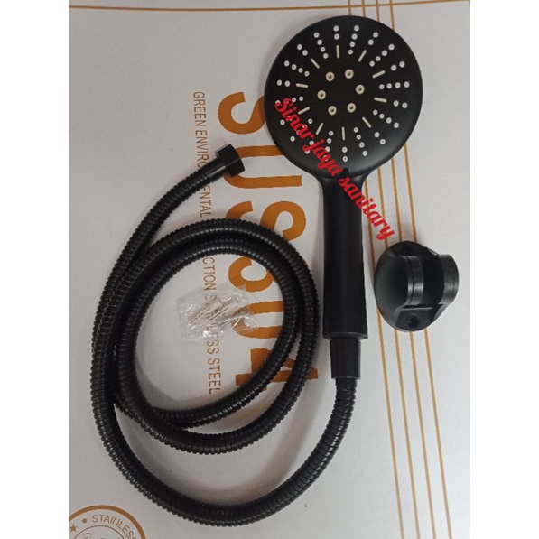 Hand shower hitam bulat / hand shower hitam satu set