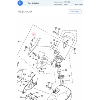 LAPISAN / PELINDUNG / COVER KNALPOT R25 ASLI YAMAHA