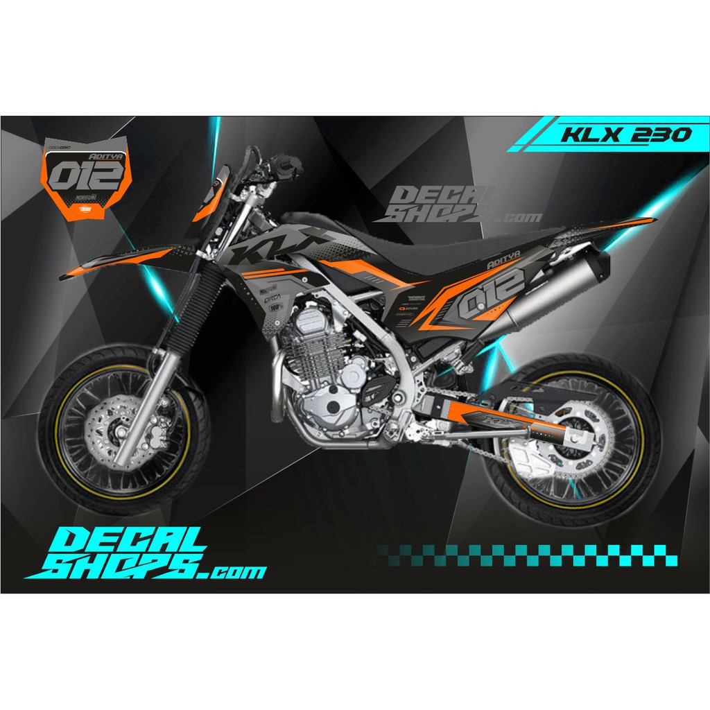 DECAL KLX 230  MURAH DECAL KLX 230 KEREN DECAL KLX 230 MERAH HITAM DECAL KLX 230 SUPermoto