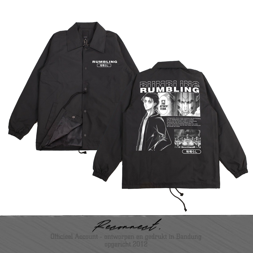 Reconnect Coach Jacket Rumbling Attack On Titan - Unisex Pria Wanita