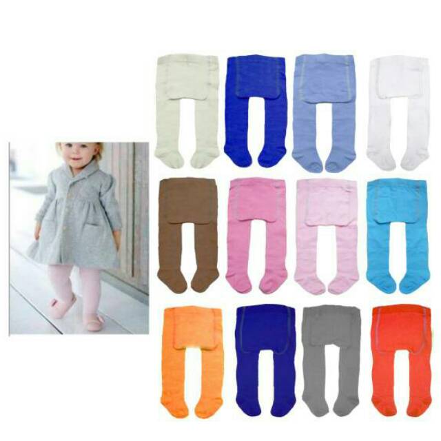 Legging cotton rich tights polos 4in1 legging bayi polos rainbow celana bayi