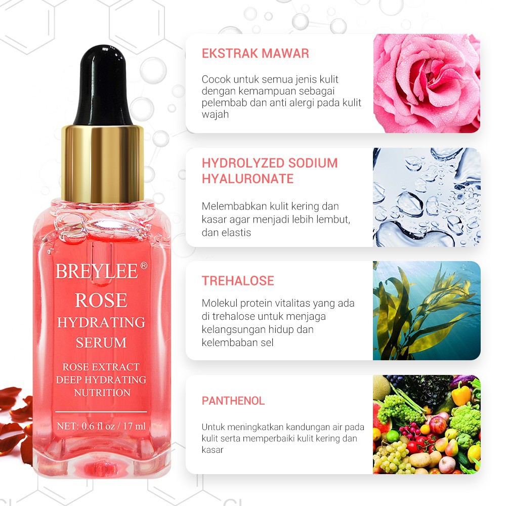 [BPOM] BREYLEE Serum Hyaluronic Acid Vit c Retinol Rose-Serum Rose