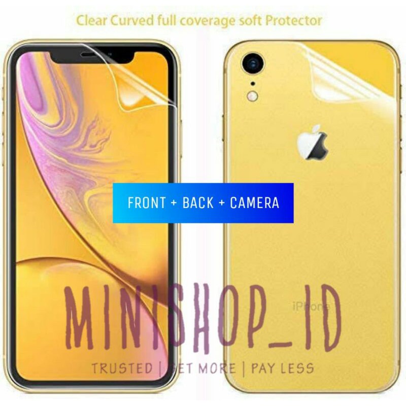 IPHONE XR HYDROGEL FULL COVER BODY 3 IN 1 SCREEN BACKSCREEN CAMERA PROTECTOR 3IN1