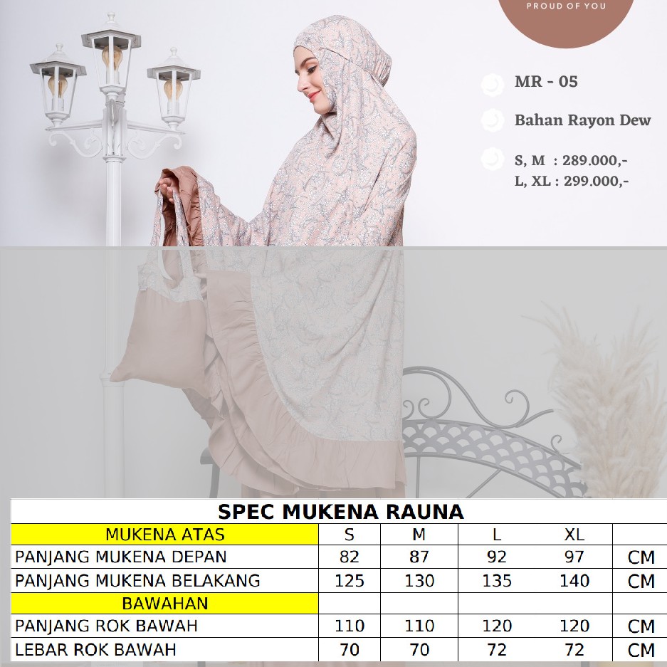 BISA COD - COUPLE MUKENA IBU DAN ANAK RAUNA PRIDE MR 08 &amp; MA 08