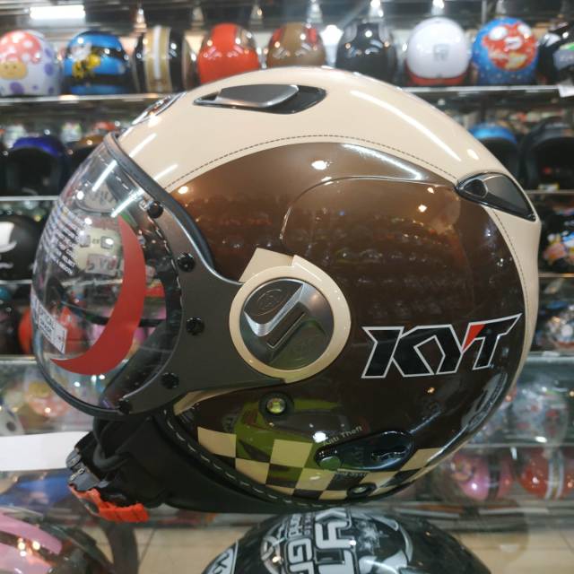 HELM SNI HALF FACE KYT ELSICO #2 CREAM BROWN