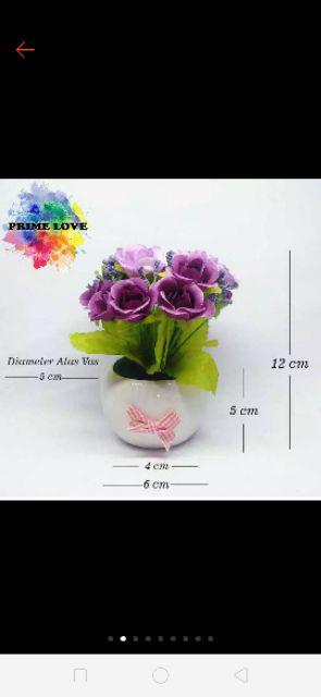 Rangkaian Bunga Plastik Lavender Artificial Bunga Tiruan Mini - Pajangan Vas Teko Keramik Vbr05