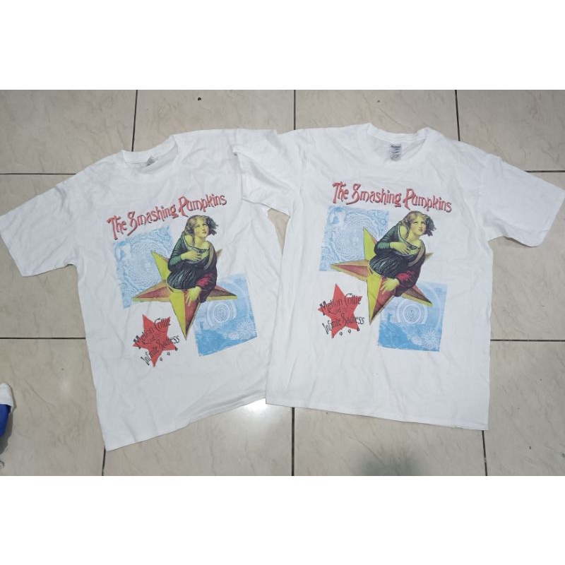 KAOS BAND SMASHING PUMPKINS STARLA MONZA VINTAGE WARNA PUTIH (KANAN)