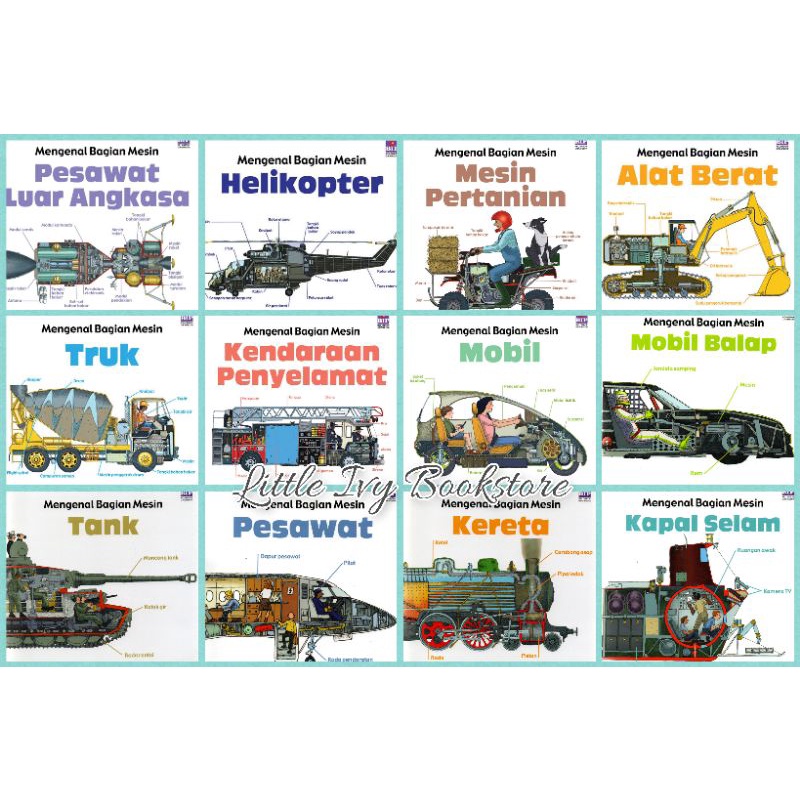 Mengenal Bagian Mesin Pesawat Luar Angkasa/Helikopter/Mobil Balap. Buku Anak BIP Gramedia