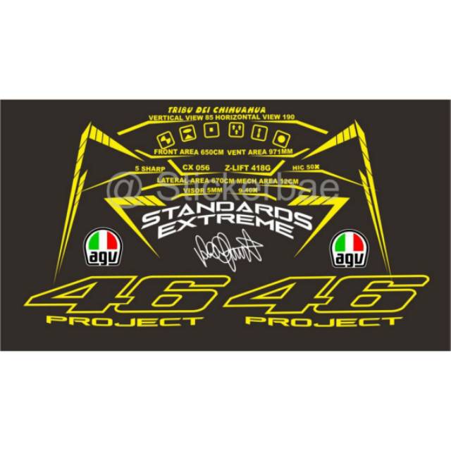 STICKER CUTTING AGV PISTA 46 PROJECT 3.0 FULL SET NYALA REFLEKTIF VERSI Ke 2