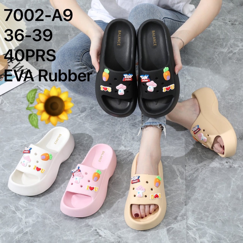 Sandal Karet Jelly Wedges Wanita import Model Terbaru Original Kekinian by AGUNG STYLE Balance 7002-A9