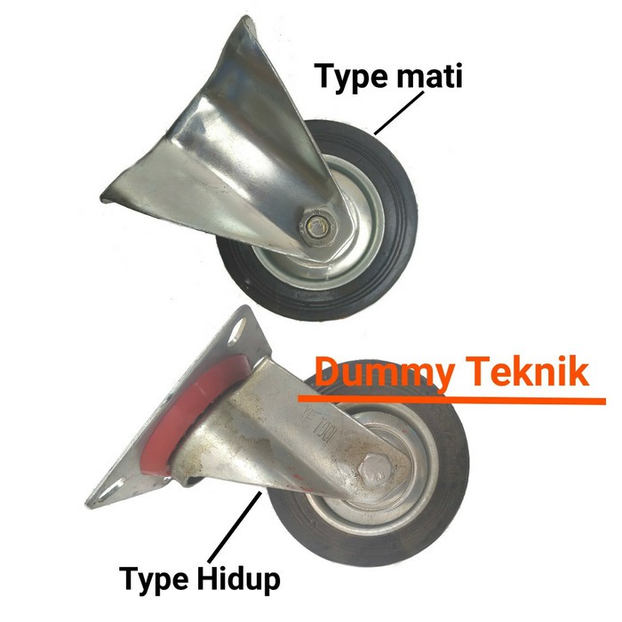 Roda Troli 4inch / Roda Gerobak Kecil 4Inch BERKUALITAS