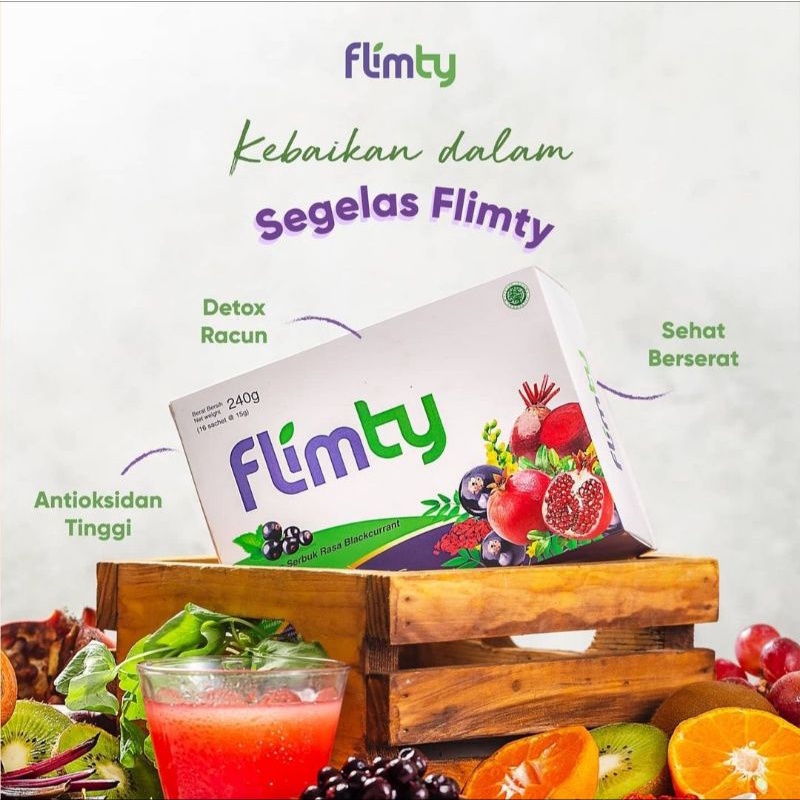 FLIMTY ORIGINAL ECER SACHET MINUMAN FIBER DIET DETOX PELANGSING PELANCAR BAB SERAT ALAMI DIET SEHAT