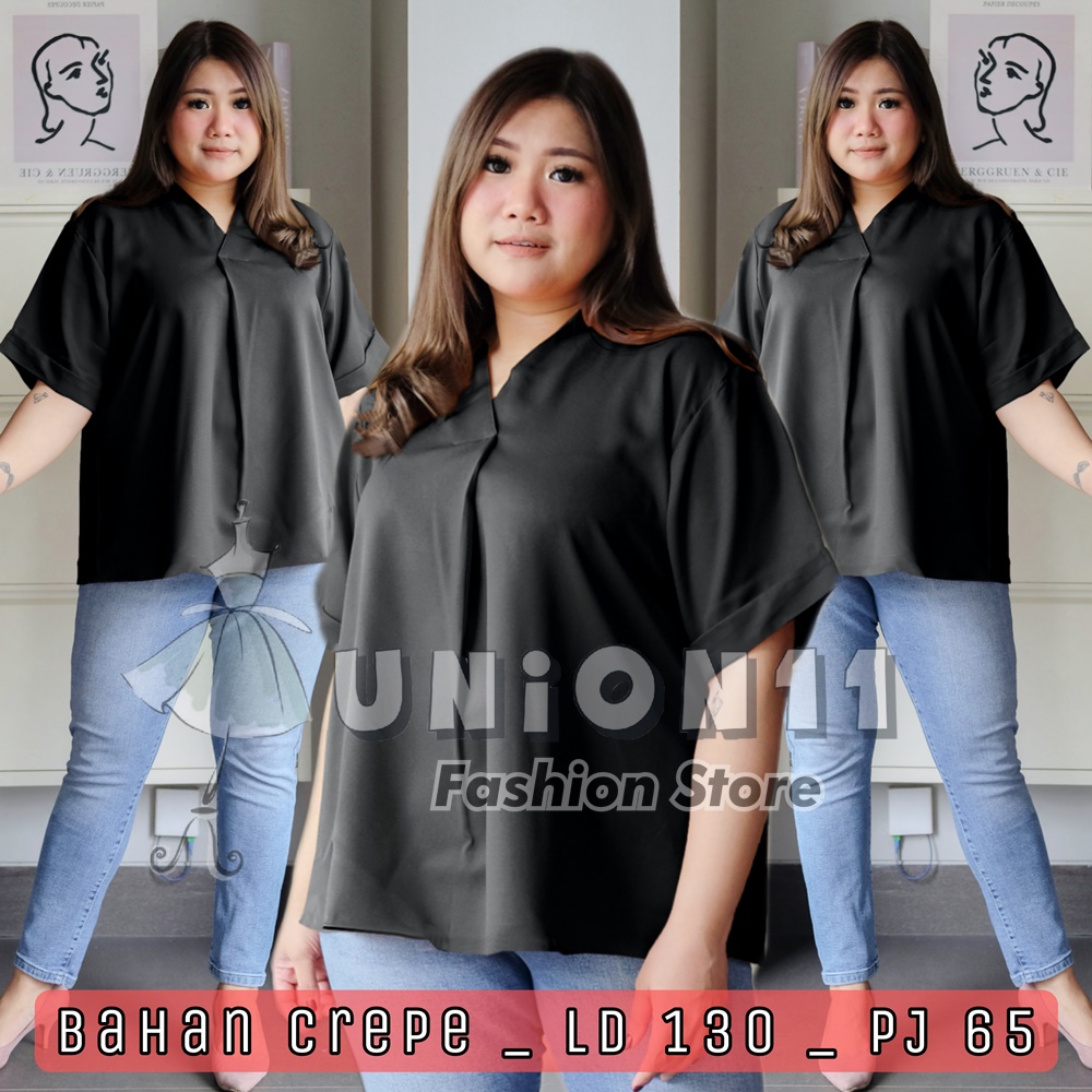 UNION11 - ATASAN JUMBO WANITA LD 130 / BAJU JUMBO WANITA / BAJU KERJA WANITA BIGSIZE / BLOUSE JUMBO WANITA / ATASAN JUMBO XXXL WANITA ALVA