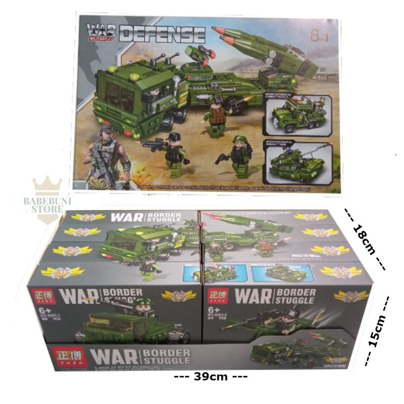 Jual Lego Brick Zhbo 8003 War Border Stuggle Truck Tank Kendaraan