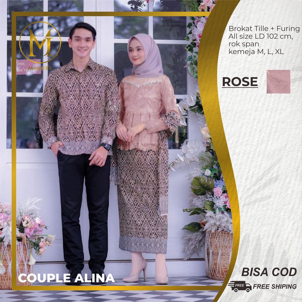 KEBAYA COUPLE SEMI PRANCIS Katun BAHAN KEBAYA SEMI FRANCE CORNELI COUPLE NUNA BATIK COUPLE-ROSE