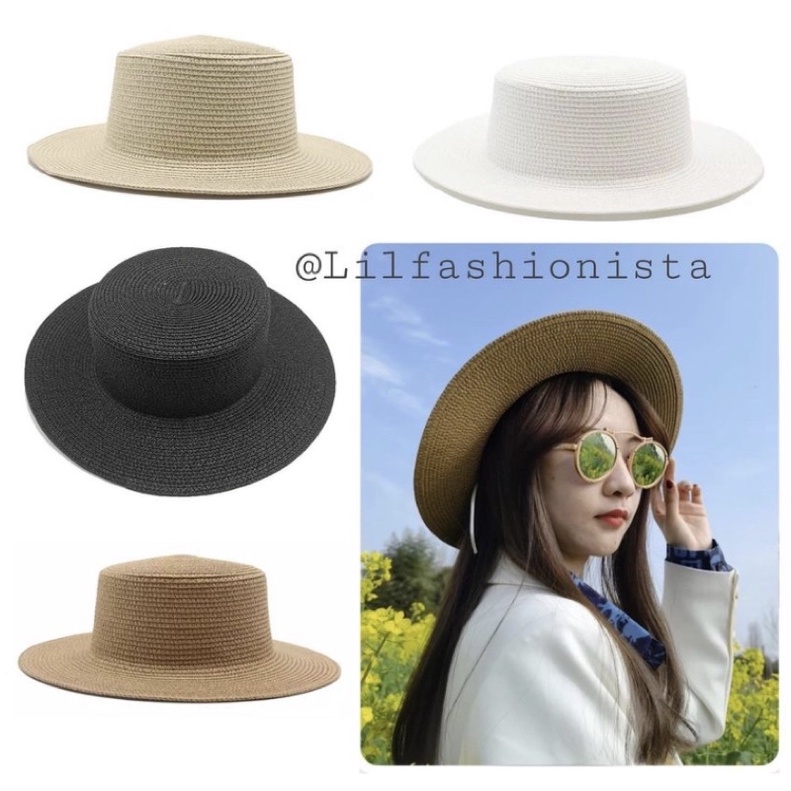 ARRA Straw Hat | Boater hat import pria dan wanita Topi Pantai ibu anak Topi couple ayah anak