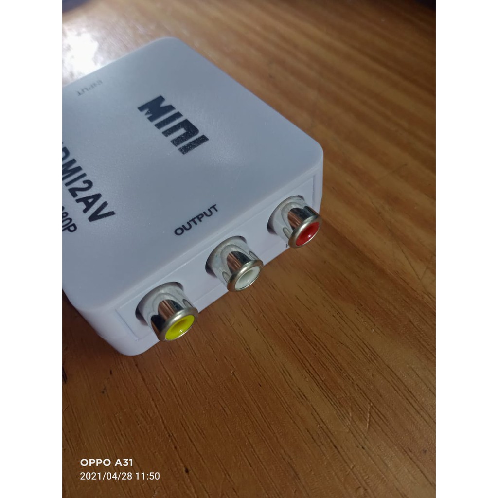 HDMI to AV converter KONVERTER HDMI KE AV RCA TV MONITOR ATAU PROYEKTOR