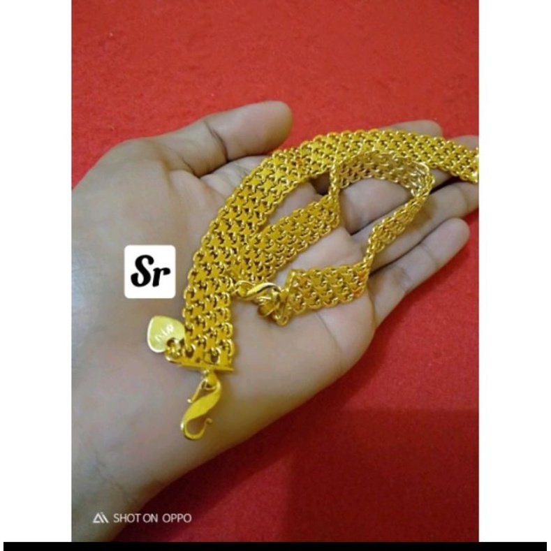 gelang double Nori medanan lapis emas 24k