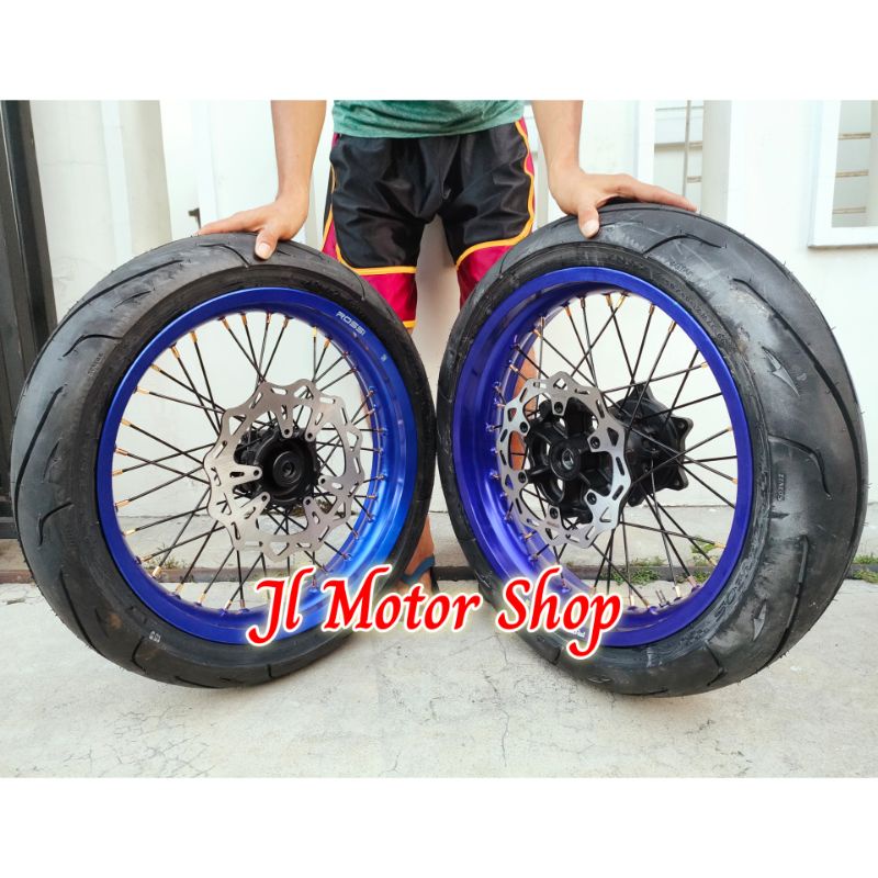 Paketan WHEELSET Honda CRF 150 L - Sepaket Velg SET Supermoto Super Moto Honda CRF 150 L Plus Ban