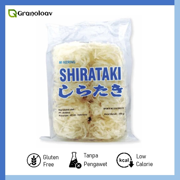 Mie Shirataki Kering / Mie Diet 250 gram (Isi 10 pcs)