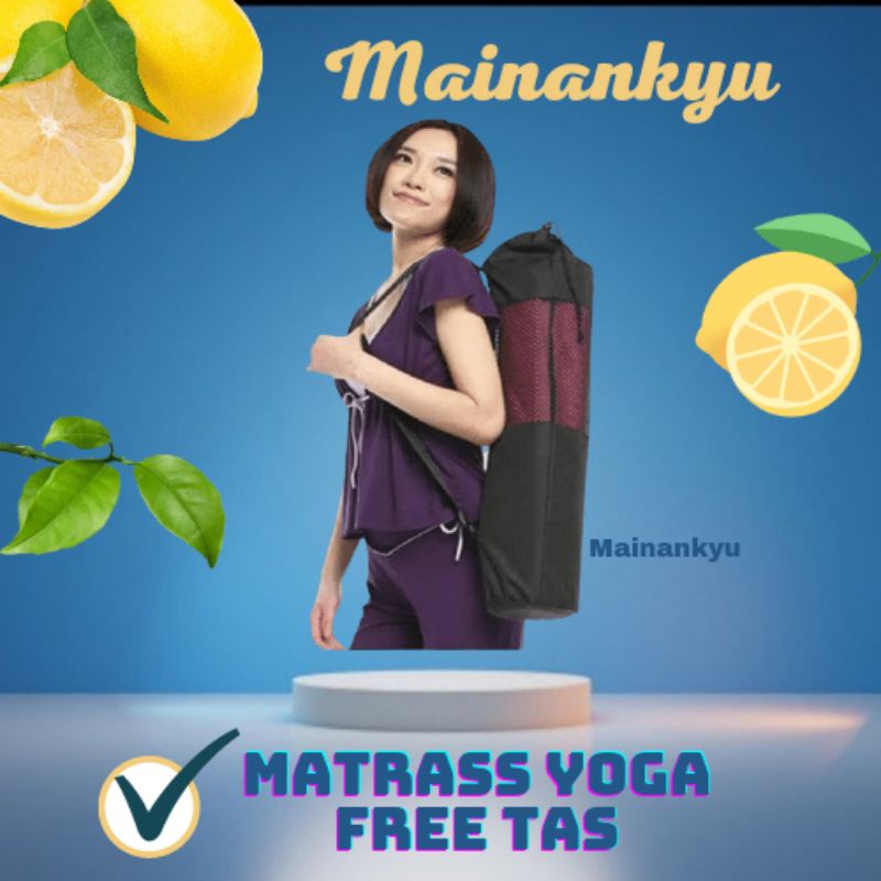 6 MM VERSI BARU PREMIUM EVA yoga mat BONUS TAS jaring MATRAS YOGA ECO-FRIENDLY warna random