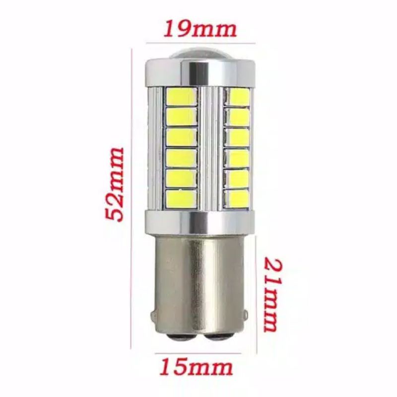 AYOTO LAMPU REM STOP LED STROBO 1157 ARUS DC WARNA MERAH 33 TITIK MOTOR MOBIL