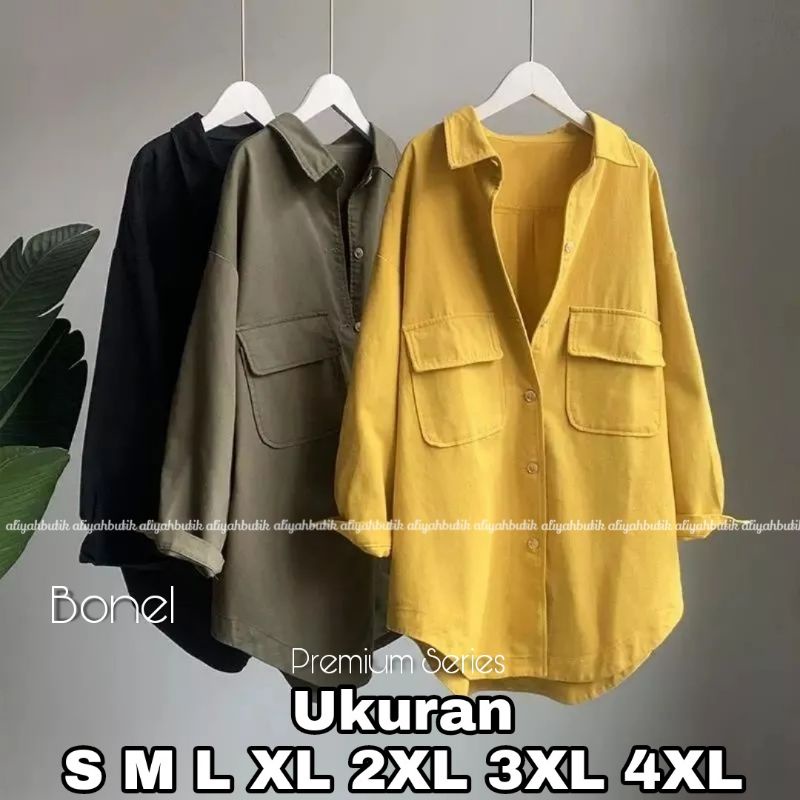 Premium Series Kemeja BONEL Big Size Ukuran Size S M L XL 2XL 3XL 4XL XXL XXXL  XXXXL 2L 3L 4L 5L  Atasan Blouse Wanita Jumbo Atasan Big Size Kemeja Kerja Korea Over Size