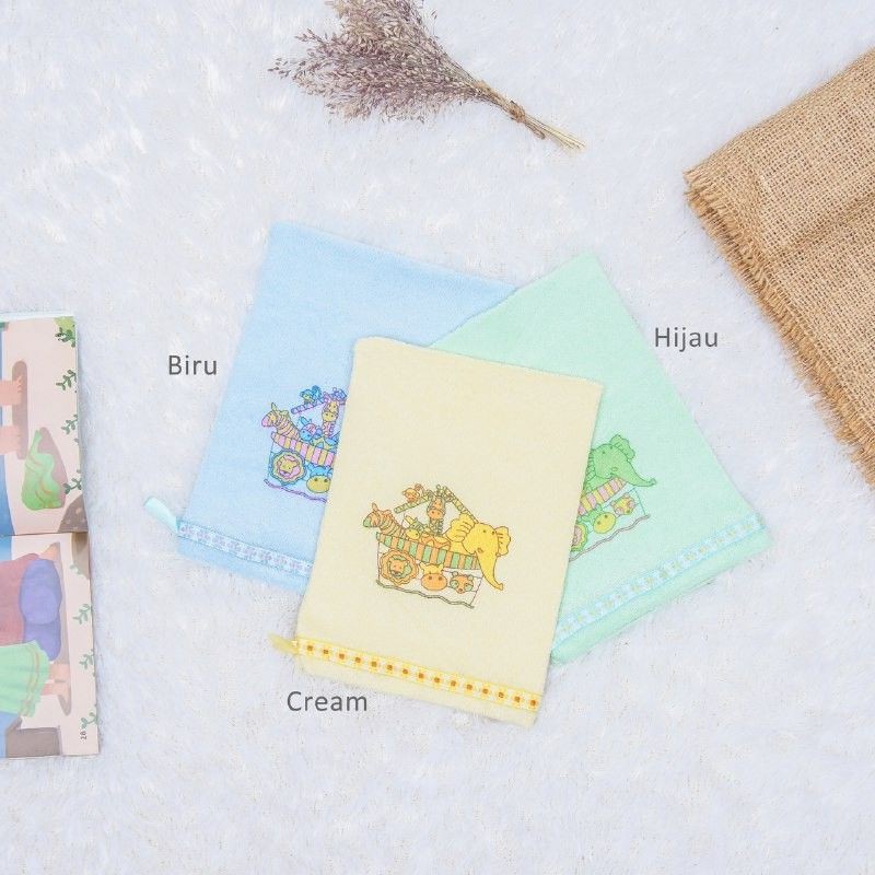 OKIYO-WASLAP MANDI BAYI-HANDUK TANGAN MANDI BAYI-WASLAP KOTAK