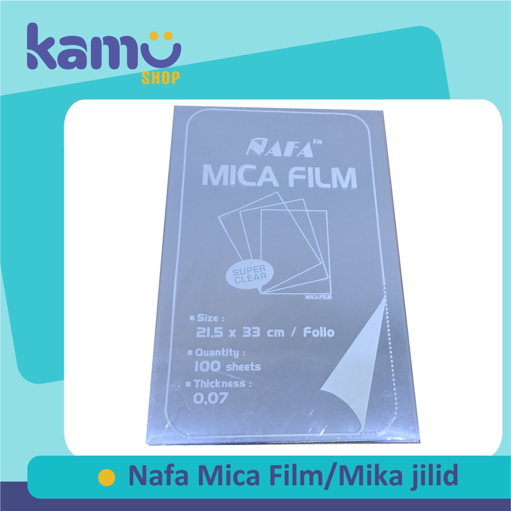 

Nafa Mica Film / Mika jilid isi / Plastik Jilid / Cover Jilid Isi 100 Lembar - MFF