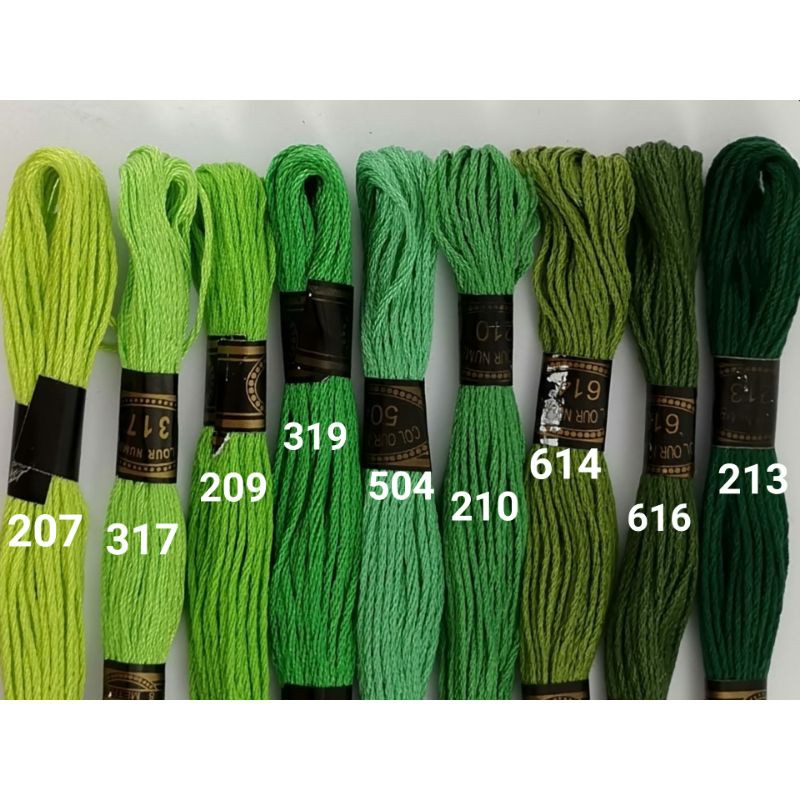 Benang Sulam Kristik Stitch Rose Seri Warna Hijau