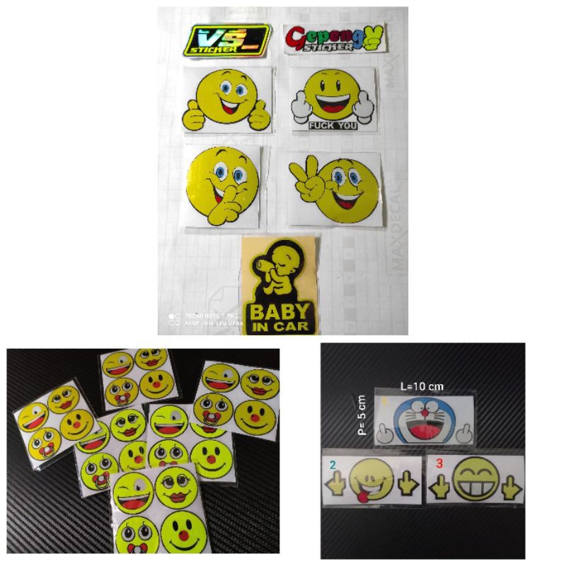 

sticker cutting smile smail lucu isi 4 murah