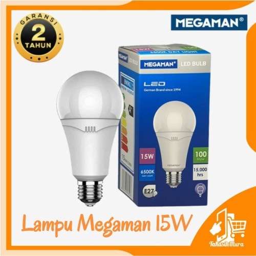 MEGAMAN Bola Lampu Bohlam LED Cahaya Putih 15 Watt 15W