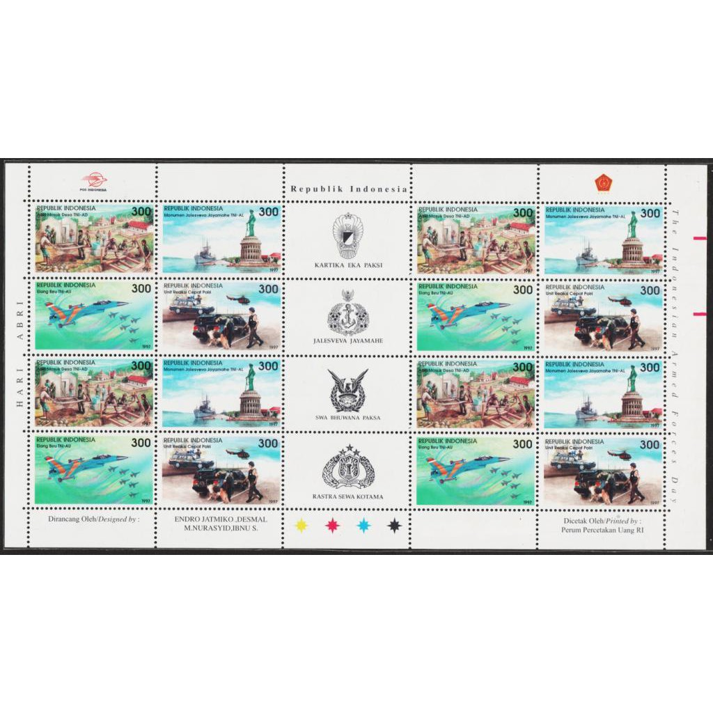 

Perangko Filateli H77 - Indonesia MNH Full Sheet 05.10.1997 The Indonesian Armed Forced Day