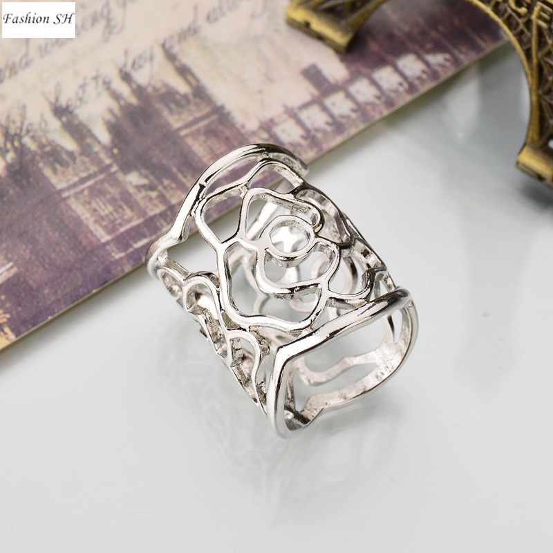 Women's hollow Rose Scarf Buckle Clip Cincin Tudung M40033