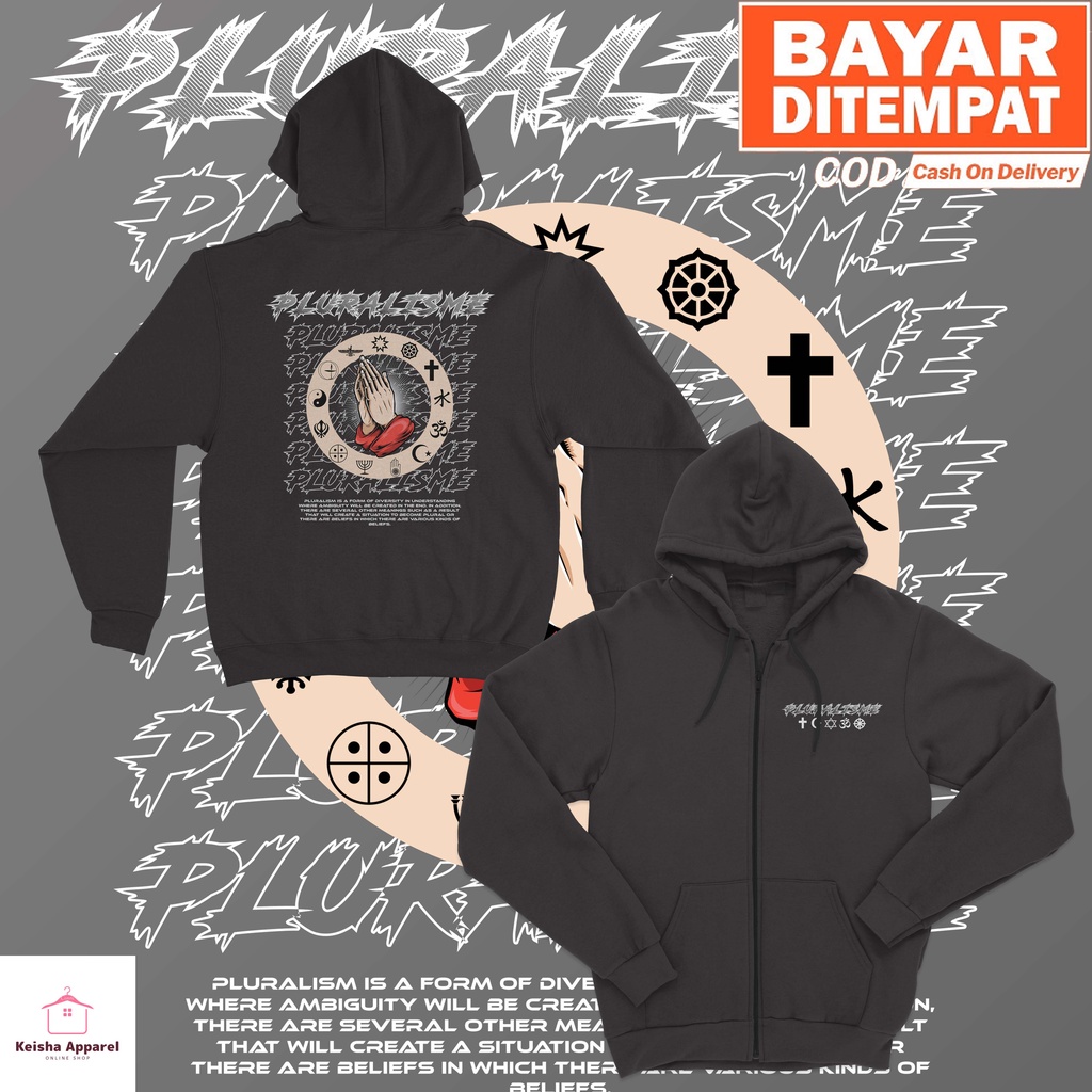 JAKET ZIPPER PLURALISME ANY RELIGION JAKET DISTRO COWOK CEWEK