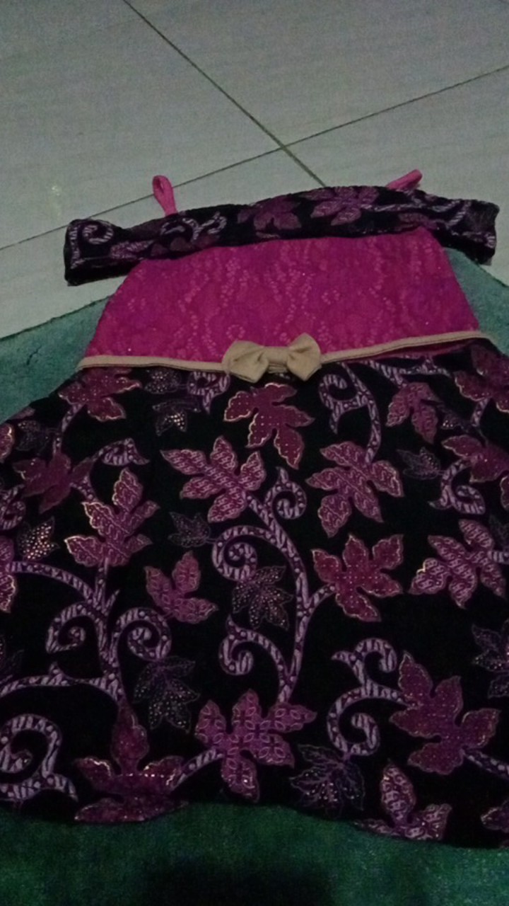 Ncr - Kebaya Batik Modern Anak 3-5 Th Dress Batik Casual Cecilia & Setelan Rok Pepplum Kids